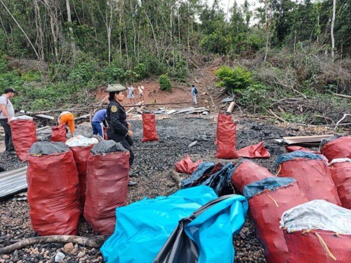 PNP inmoviliza más de 14 toneladas de carbón vegetal ilegal en San Martín