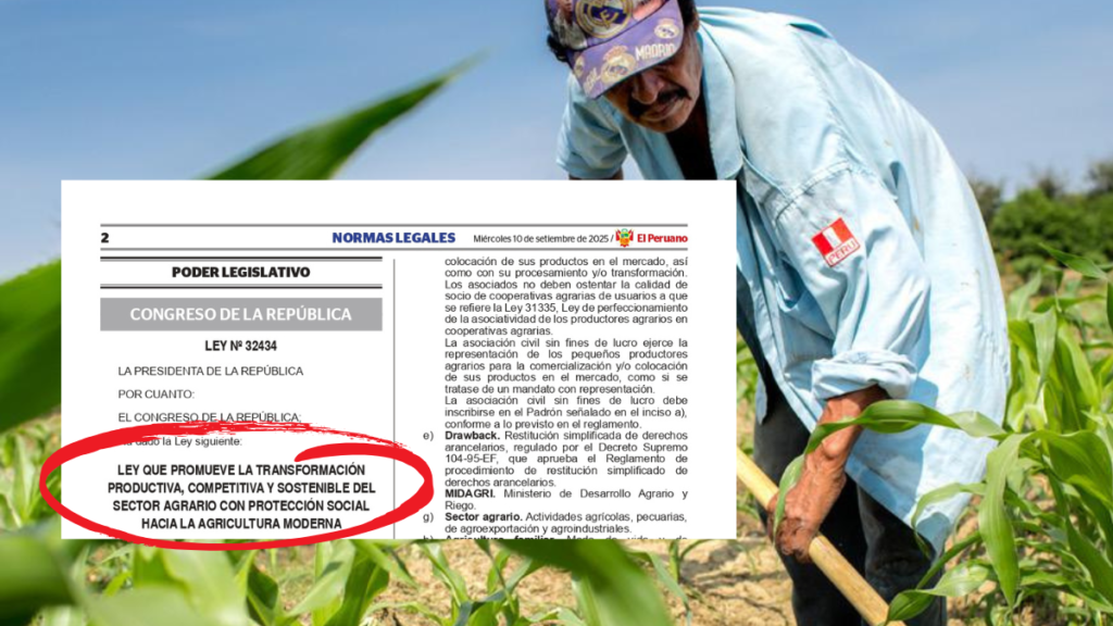 Gremio agrario cuestiona reglamentación de la Ley 32434 del sector agrario
