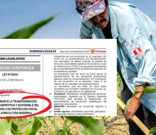 Gremio agrario plantea cambios en la Ley 32434 para proteger a pequeños productores agrarios Gremio agrario cuestiona reglamentación de la Ley 32434 del sector agrario